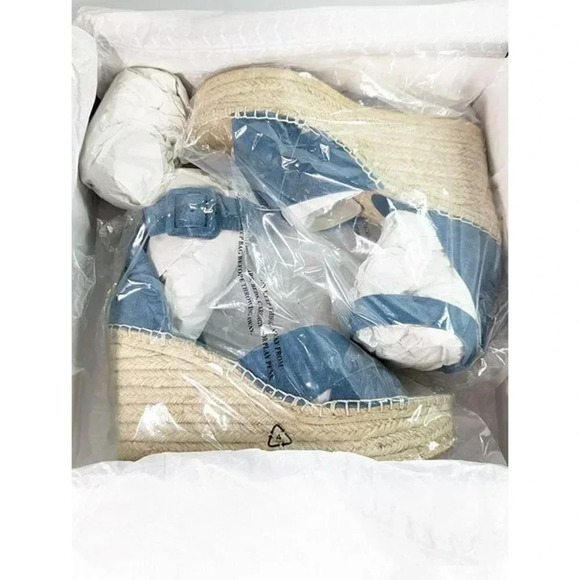 Marc Fisher Women's Able Square Toe Blue Wedge Platform Size 9 (MSRP $140) - Picture 9 of 10